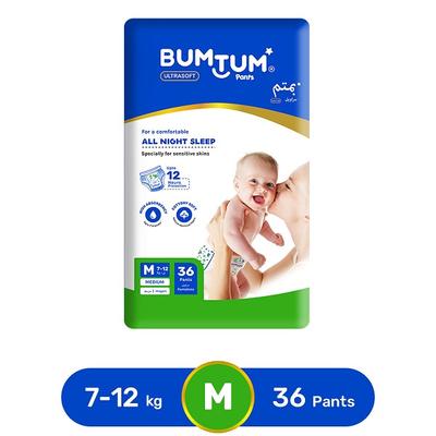 Bumtum Ultrasoft Baby Diaper Pants (M) 36's - Diapers & Wipes