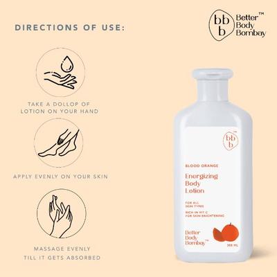 BBB Better Body Bombay Energizing Body Lotion- Blood Orange 300 ml - Lotions & Creams
