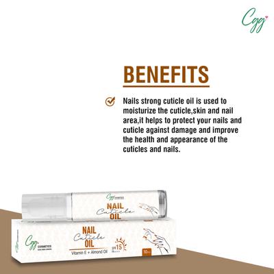 CGG Cosmetics Nail Cuticle Oil (SPF 15 PA+++) - Vitamin E + Almond Oil 10 ml - Nail Care