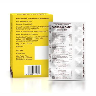 Supradyn Daily Multivitamin Tablet with Minerals 15's - Multi-Vitamins