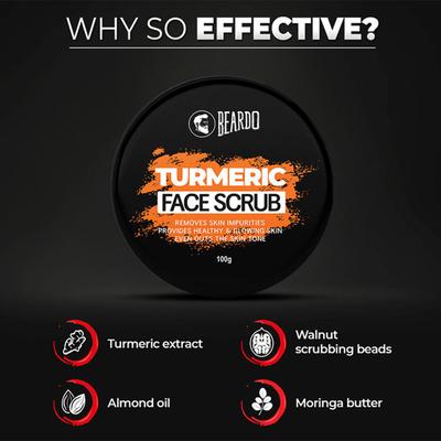 Beardo Face Scrub - Turmeric 100 gm - Face Scrubs