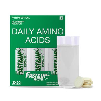 Fast&Up Recover Daily Amino Acids - Raspberry Flavour Tablet (Pack of 3 x 20's) - Amino Acids