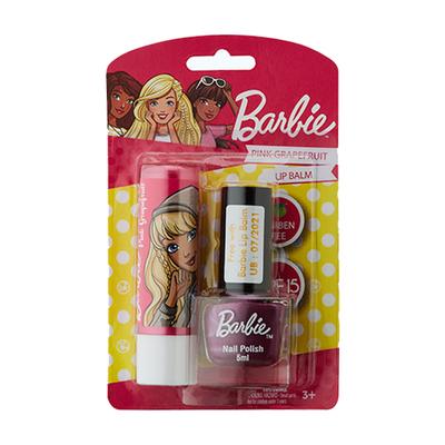 Barbie Pink Grape Fruit Lip Balm 4.8gm + Free Nail Polish 5 ml 1's - Lip Balms