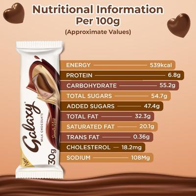 Galaxy Milk Chocolate Bar - Smooth Milk 30 gm - Nutritional Bars