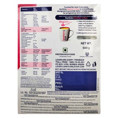 Horlicks Mother's Plus - Kesar Flavour 500 gm - Nutritional Supplements