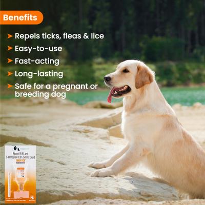 Wiggles Eraditch Spot on for Dogs Fleas Ticks Remover Treatment Drops 1.34 ml - Pet Grooming