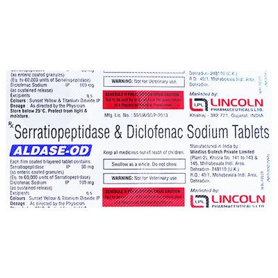 Aldase OD 100/30mg Tablet 10'S - Pain relief-Nsa