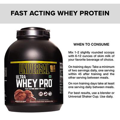 Universal Nutrition Ultra Whey Protein Powder - Chocolate Ice Cream 2270 gm - General Health