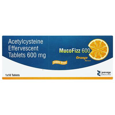 MUCOFIZZ 600 ORANGE FLAVOUR SUGAR FREE EFFERVESCENT Tablet 10's - Cough And Cold-Cou