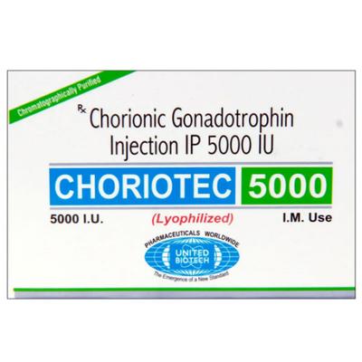 CHORIOTEC 5000iu Injection 1's - Hormonal Therapy-Oes