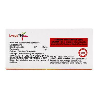 LVCYS 10 Tablet 10's - Allergies-Ant