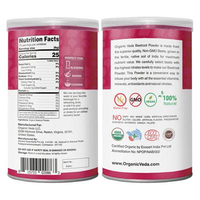 Organic Veda Beet Root Powder 454 gm - Pure Herbs