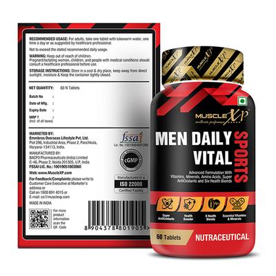 MuscleXP Men Sports Daily Vital Energy Tablet (Pack of 2 x 60's) - Multi-Vitamins