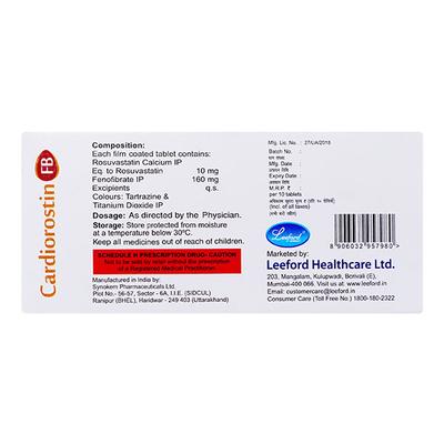 Cardiorostin FB Tablet 10'S - High Cholesterol-Dys