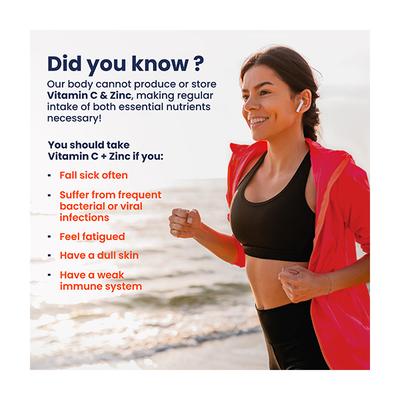 Wellbeing Nutrition Vitamin C + Zinc Effervescent Tablet - Zesty Orange (Pack of 4 x 16's) - Multi-Vitamins