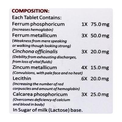 Bhargava Ferroglob Tablet 60's - Homeopathic Complex Tablet