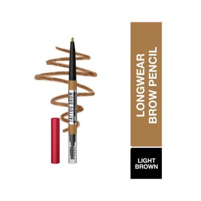 Maybelline New York Tattoo Brow 36 Hr Brow Pencil Light Brown Waterproof Eyebrow Pencil with Precision Tip 0.25 gm - Eyebrow Pencils & Enhancers
