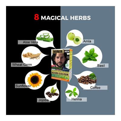 Indus Valley Men Organically Natural Beard Hair Colour Powder - Natural Black 86 gm - Personal Care (Ayush)