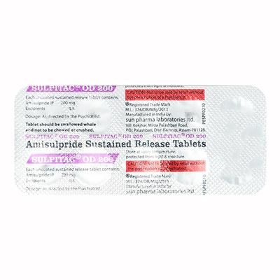 Sulpitac OD 200mg Tablet 10'S - Schizophrenia-Aps