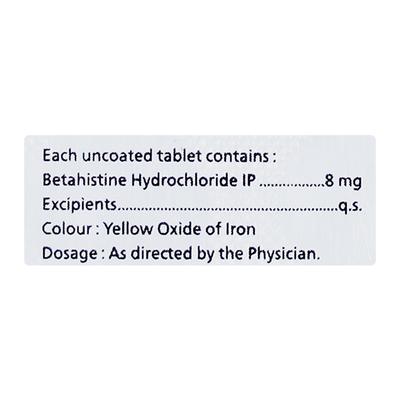 VERTAG 8mg Tablet 10's - Vertigo-Ant