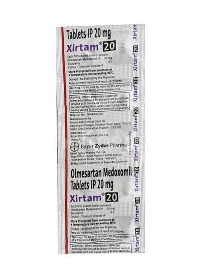 Xirtam 20mg Tablet 10'S - Hypertension-Ang