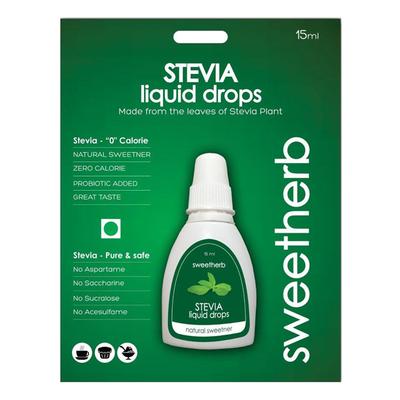 Sweetherb Stevia Liquid Drops 15 ml - Sugar Substitutes (Fitness)
