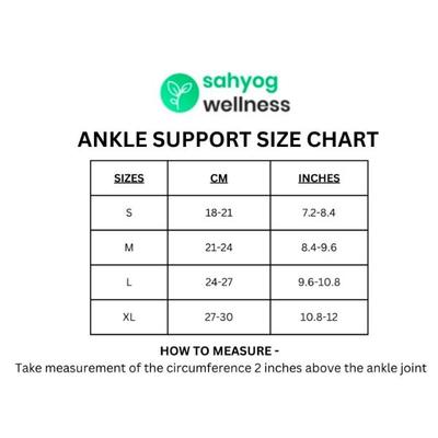 Sahyog Wellness 4 way Stretchable Ankle Compression Support - Black (M) 1's - Ankle/Foot Supports