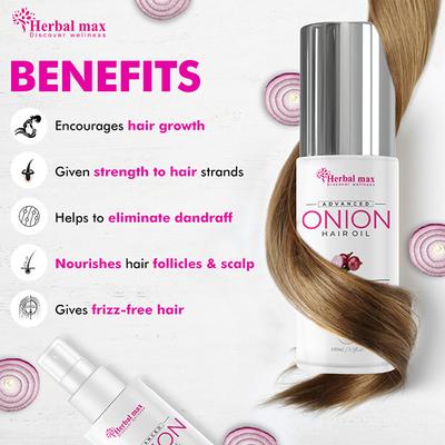 Herbal Max Advanced Pure & Natural Onion Hair Oil 100 ml - Hair Oils