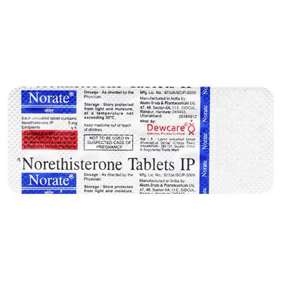 NORATE 5 Tablet 10's - Hormonal Therapy-Oes