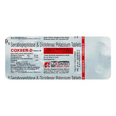 Coxser D Tablet 10'S - Pain relief-Nsa