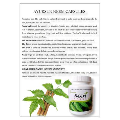 Ayursun Neem Capsule 50's - Pure Herbs