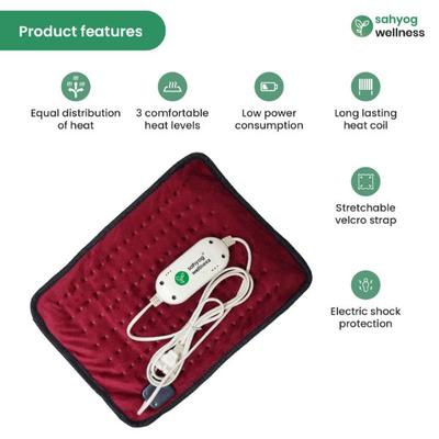 Sahyog Wellness Velvet Orthopaedic Pain Reliever Electric Heating Pad - Red 1's - Hot Pack/Ice Bag