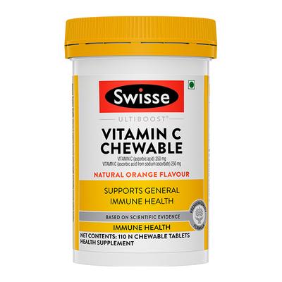 Swisse Ultiboost Vitamin-C Chewable Tablet - Natural Orange Flavour 110's - Vitamin C
