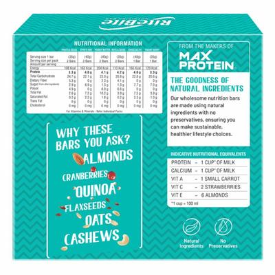 RiteBite Nutrition Assorted Bar - Choco Delite, Yogurt Berry, Peanut Butter, Fruits & Seeds, Nuts & Seeds, Sports Bar (Pack of 10) - Nutritional Bars