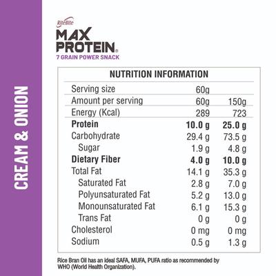 RiteBite Max Protein Chips - Cream & Onion (Pack of 3) - Nutritional Bars
