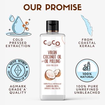Coco Crush Cold Pressed Oil Pulling Coconut Oil 200 ml - Personal Care (Ayush)