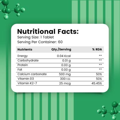 Nirvasa Vitamin D3 + K2 Tablet (Pack of 4 x 60's) 1's - Multi-Vitamins
