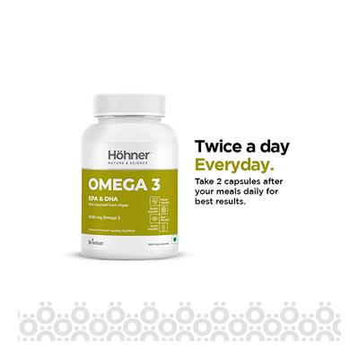 Hohner Omega 3 EPA & DHA Veg Capsule 60's - Omega Fish Oil Fatty Acids