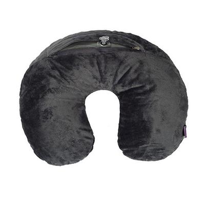 VIAGGI Inflatable C Shape Travel Neck Pillow with Cover - Grey - Pads And Pillows