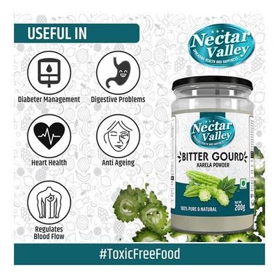 Nectar Valley Bitter Gourd Karela Powder 250 gm - Herbal Dietary Supplement