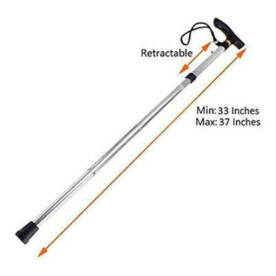 MCP Folding Walking Stick - Silver - Wheelchairs & Walking Sticks