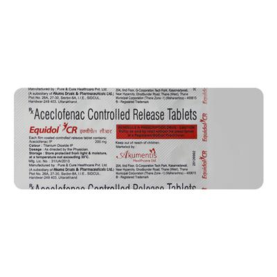 Equidol CR 200mg Tablet 10'S - Pain relief-Nsa
