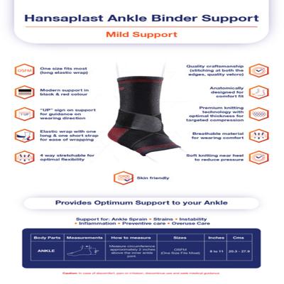 Hansaplast Active Ankle Binder Support (One Size Fits All) 1's - Knee/Ankle/Leg/Foot Supports