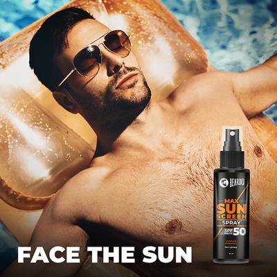 Beardo SPF 50 Pa+++ Max Sunscreen Spray UVA/UVB Protection 50 ml - Face Sunscreen