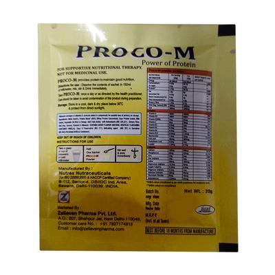 Proco M Sugar Free & Gluten free Vanilla Flavour Sachet 20gm - Supplements-Ent