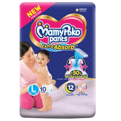 MamyPoko Extra Absorb Diaper Pants (L) 10's - Diapers & Wipes