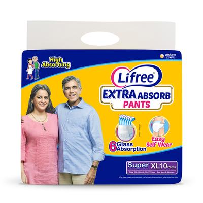 Lifree Extra Absorb Diaper Pants - Super (XL) 10's - Adult Diapers & Pads