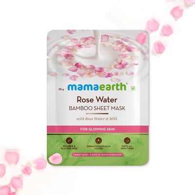 Mamaearth Bamboo Sheet Mask - Rose Water 1's - Masks & Peels