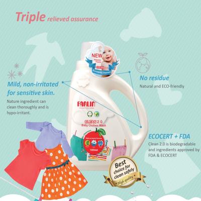 Farlin Clean 2.0 Baby Clothes Wash Liquid 1 litre - Baby Detergents