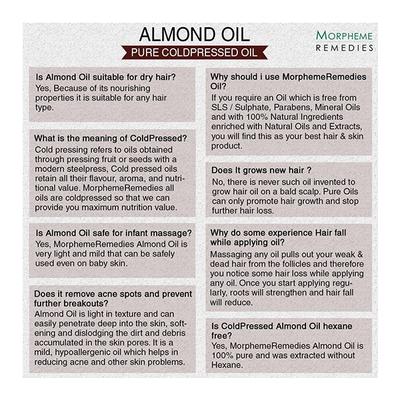 Morpheme Remedies Remedies Pure Sweet Almond Coldpressed Oil For Hair, Skin 120 ml - Hair Oils